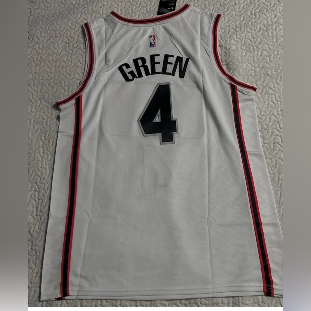 Inventory Reductio Nike White H-Town Jersey with Red and Black Accents - Picture 2 of 2
